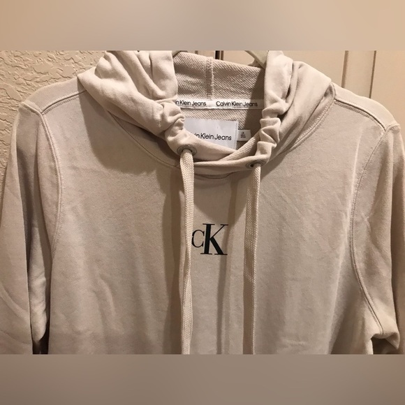 Calvin Klein Beige Hoodie Cotton Mini Dress (Size L) - Picture 6 of 12